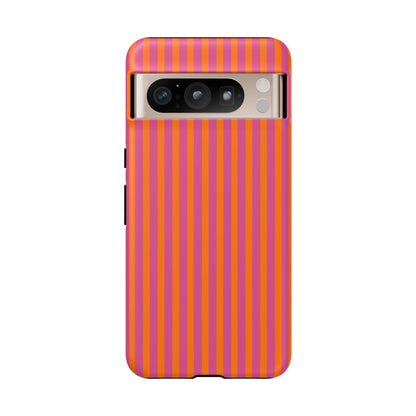 Orange Pink Striped Tough Phone Cases