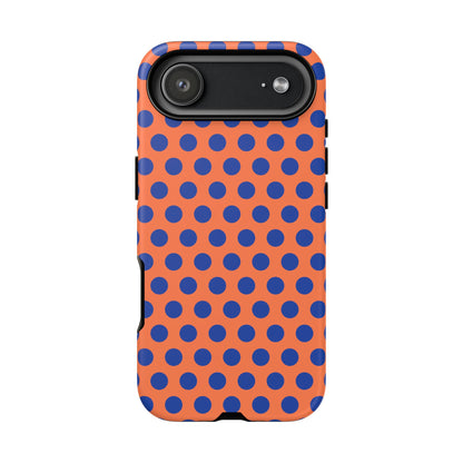 Orange Blue Polkadot Phone Case Cover