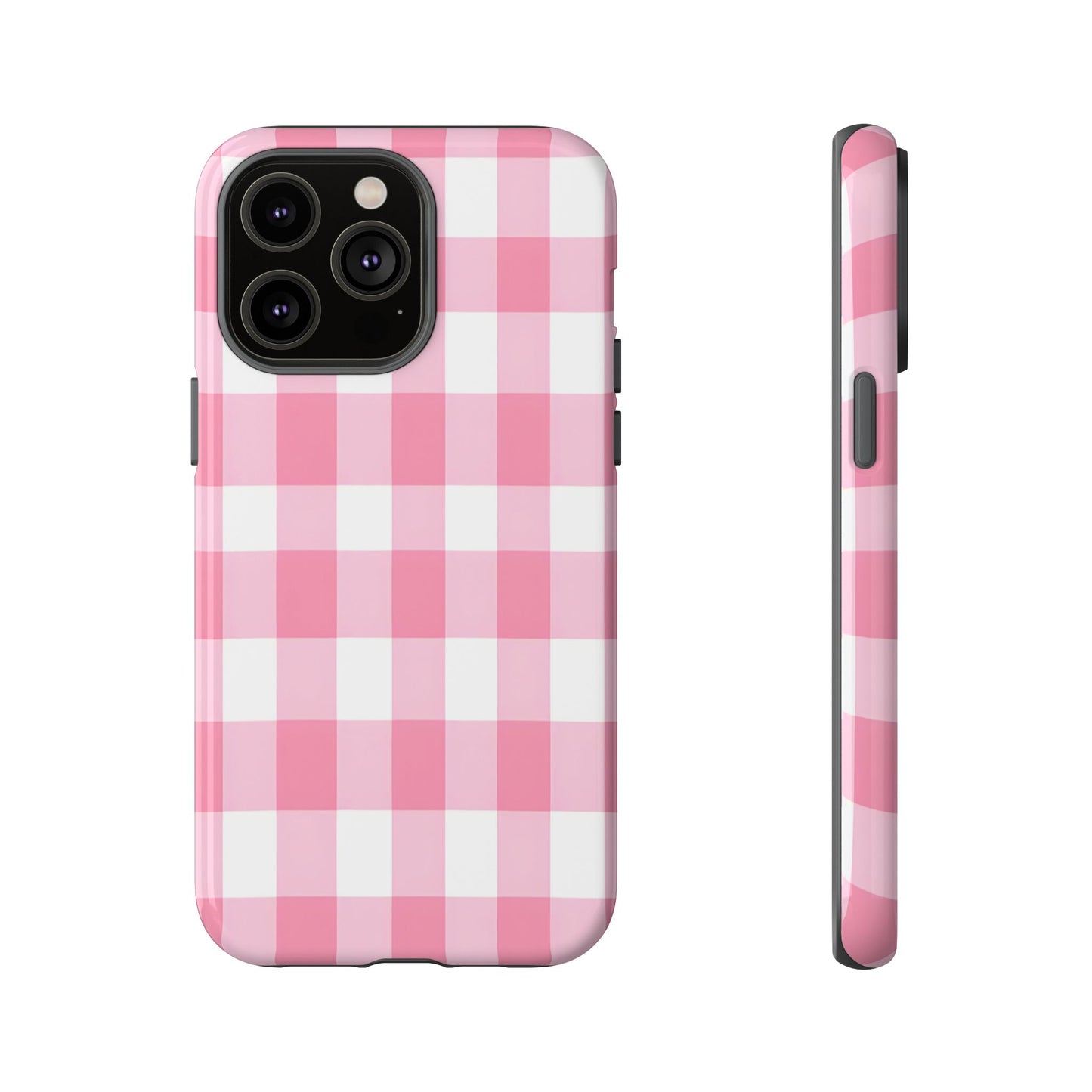 Pink Gingham Cute Phone Case Cover, for Fashion Lovers, Gift for Her, Stylish Tech Accessory, Perfect for Birthdays & Holidays
