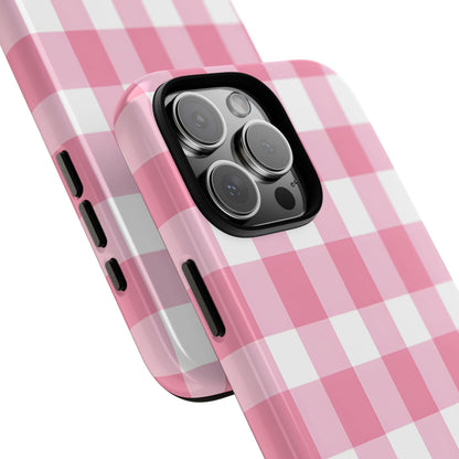 Pink Gingham Cute Phone Case Cover, for Fashion Lovers, Gift for Her, Stylish Tech Accessory, Perfect for Birthdays & Holidays