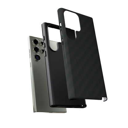 Phone Case, Black Diagonal Pattern Tough Gloss Finish Protective Cover, iPhone, Samsung, Google Pixel, Unique Geometric Design, Gift