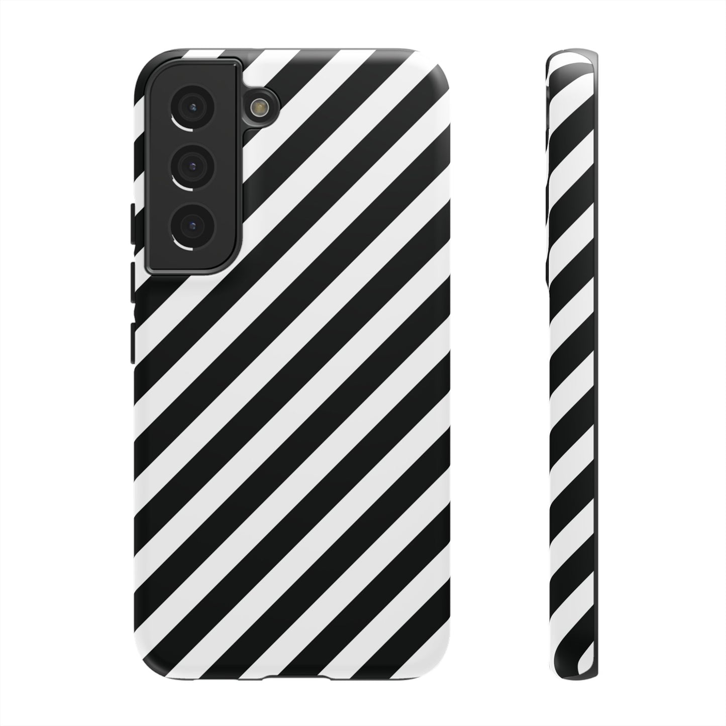 Black White Diagonal Phone Case Cover, Protective Sleek Cell Phone Case, Modern Smartphone, Stylish
