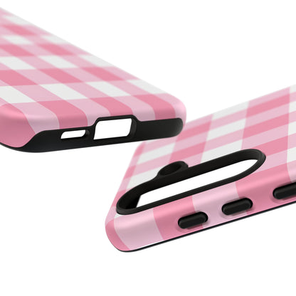 Pink Gingham Cute Phone Case Cover, for Fashion Lovers, Gift for Her, Stylish Tech Accessory, Perfect for Birthdays & Holidays
