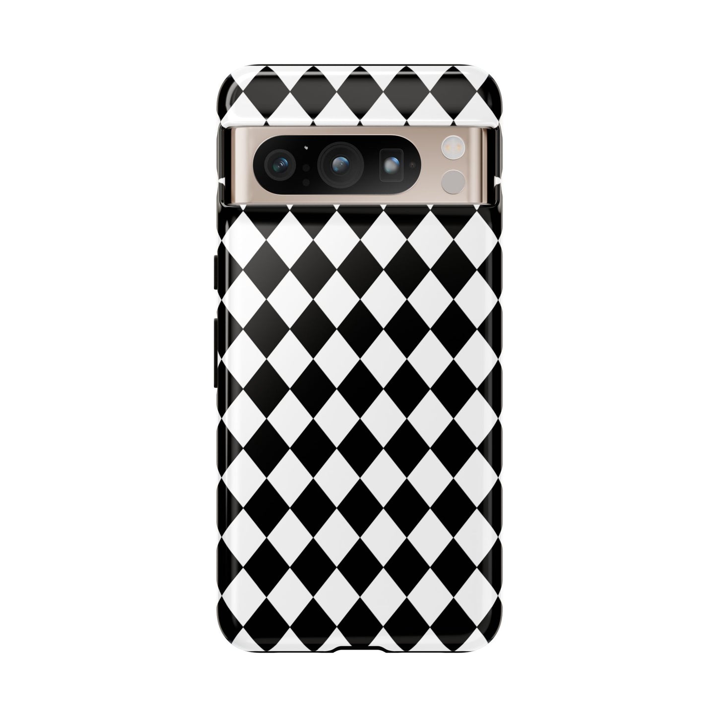 White and Black Dimond Tough phone Case Cover | iPhone | Google | Samsung