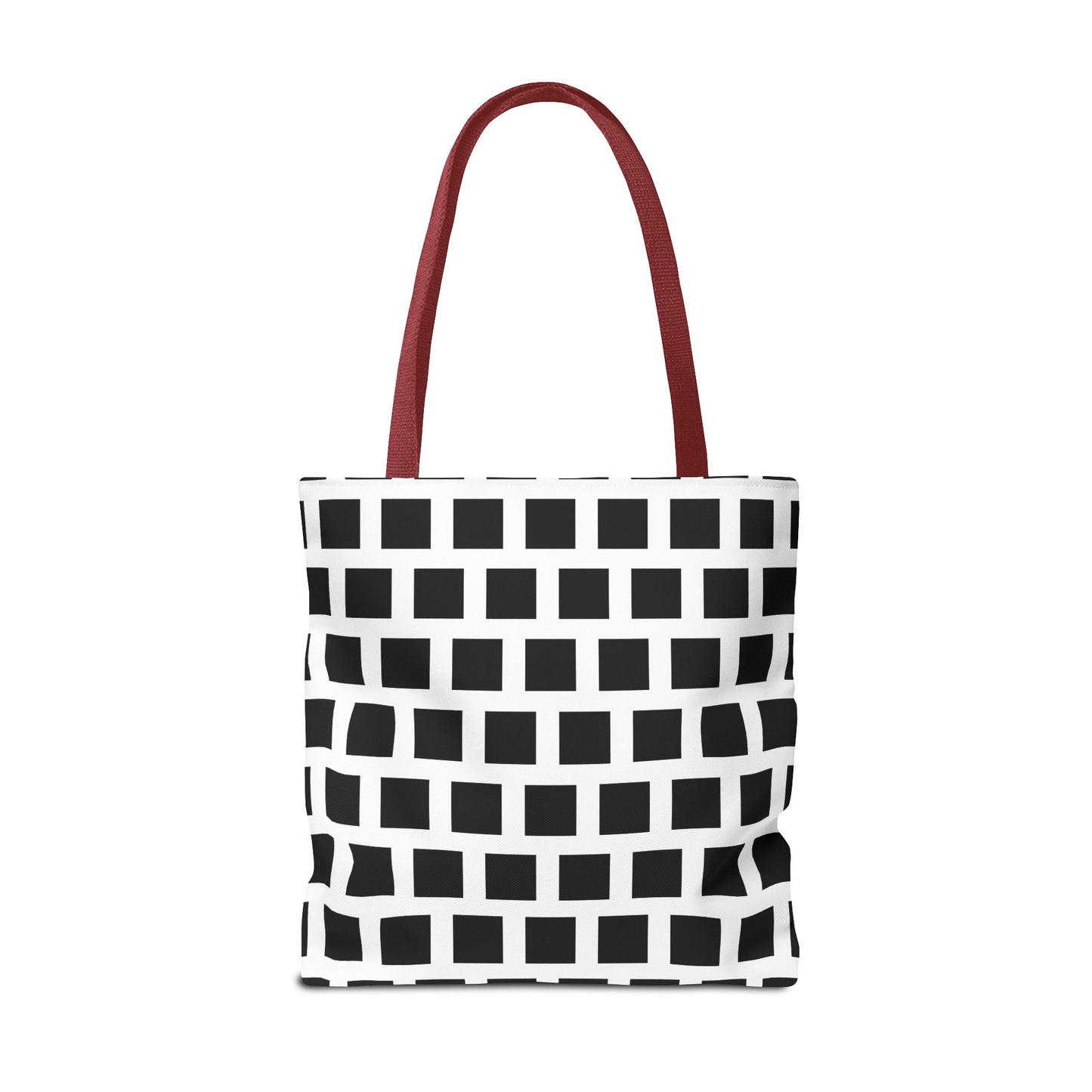 Black Square Pattern Tote Bag - Versatile and Durable Shoulder Bag