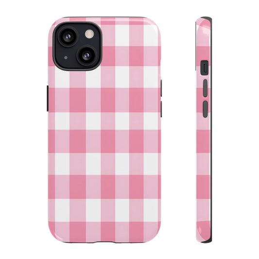 Pink Gingham Cute Phone Case Cover, for Fashion Lovers, Gift for Her, Stylish Tech Accessory, Perfect for Birthdays & Holidays