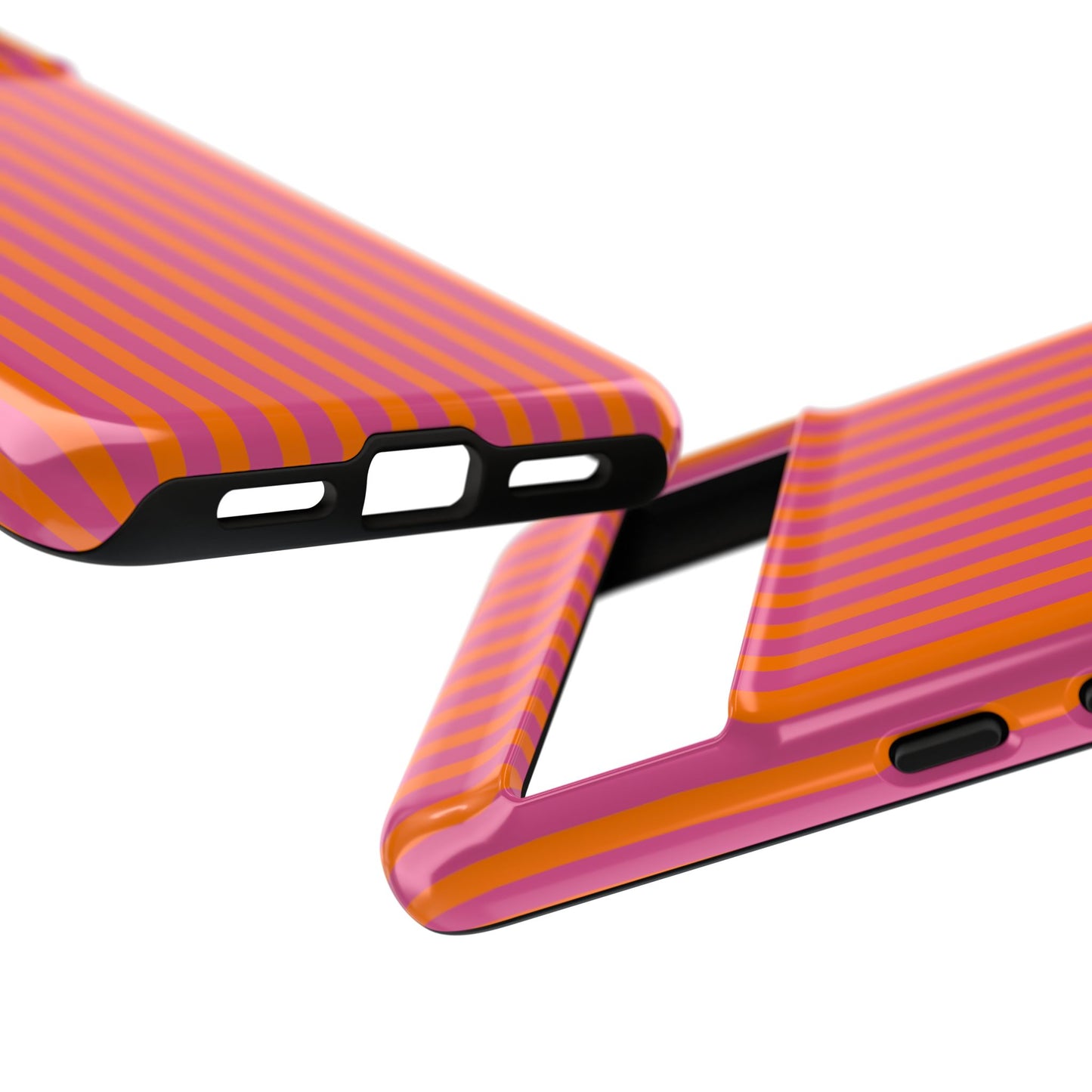 Orange Pink Striped Tough Phone Cases