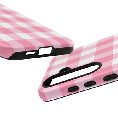 Pink Gingham Cute Phone Case Cover, for Fashion Lovers, Gift for Her, Stylish Tech Accessory, Perfect for Birthdays & Holidays