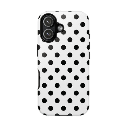 Black White Polka Dot Phone Case Cover  iPhone, Samsung Galaxy S25, Google Pixel 7