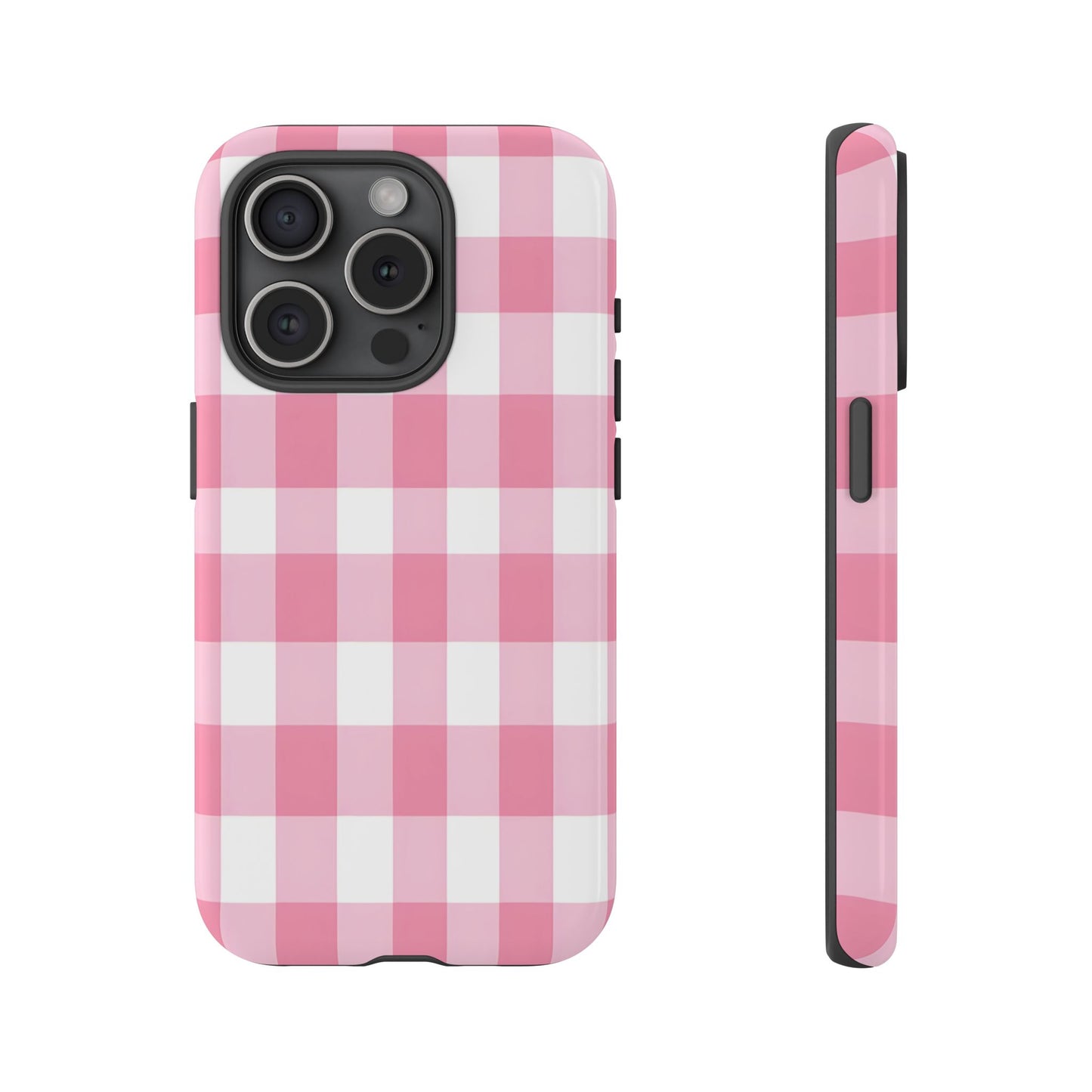 Pink Gingham Cute Phone Case Cover, for Fashion Lovers, Gift for Her, Stylish Tech Accessory, Perfect for Birthdays & Holidays