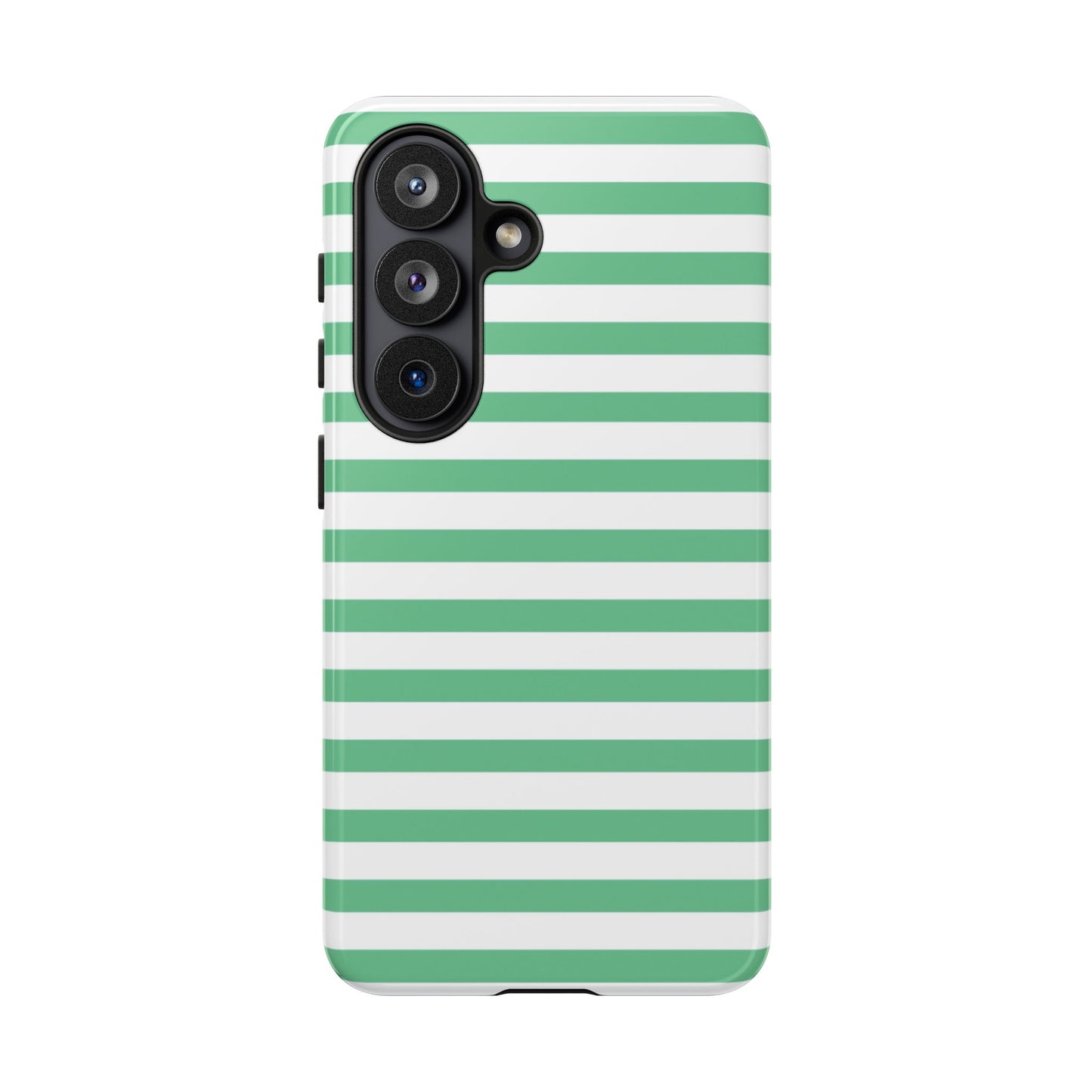 Mint Green Striped Phone Case | Horizontal Candy Stripe iPhone Cover