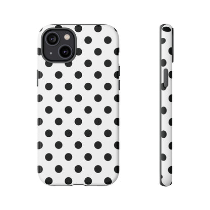 Black White Polka Dot Phone Case Cover  iPhone, Samsung Galaxy S25, Google Pixel 7