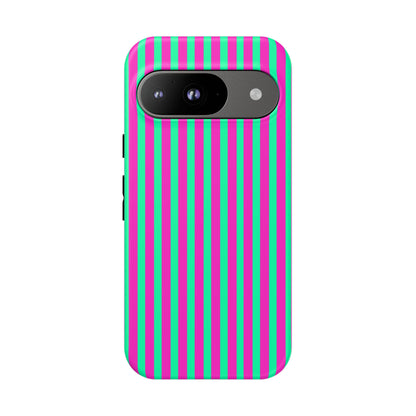 Green Pink Striped Phone Case Cover