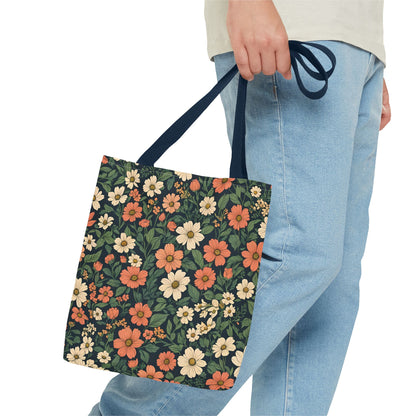 Tote Bag Floral Design Shopping Carry Travel Bag