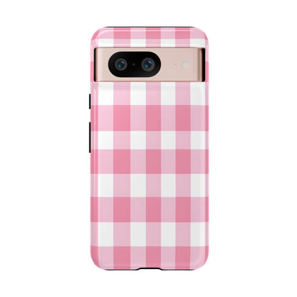 Pink Gingham Cute Phone Case Cover, for Fashion Lovers, Gift for Her, Stylish Tech Accessory, Perfect for Birthdays & Holidays