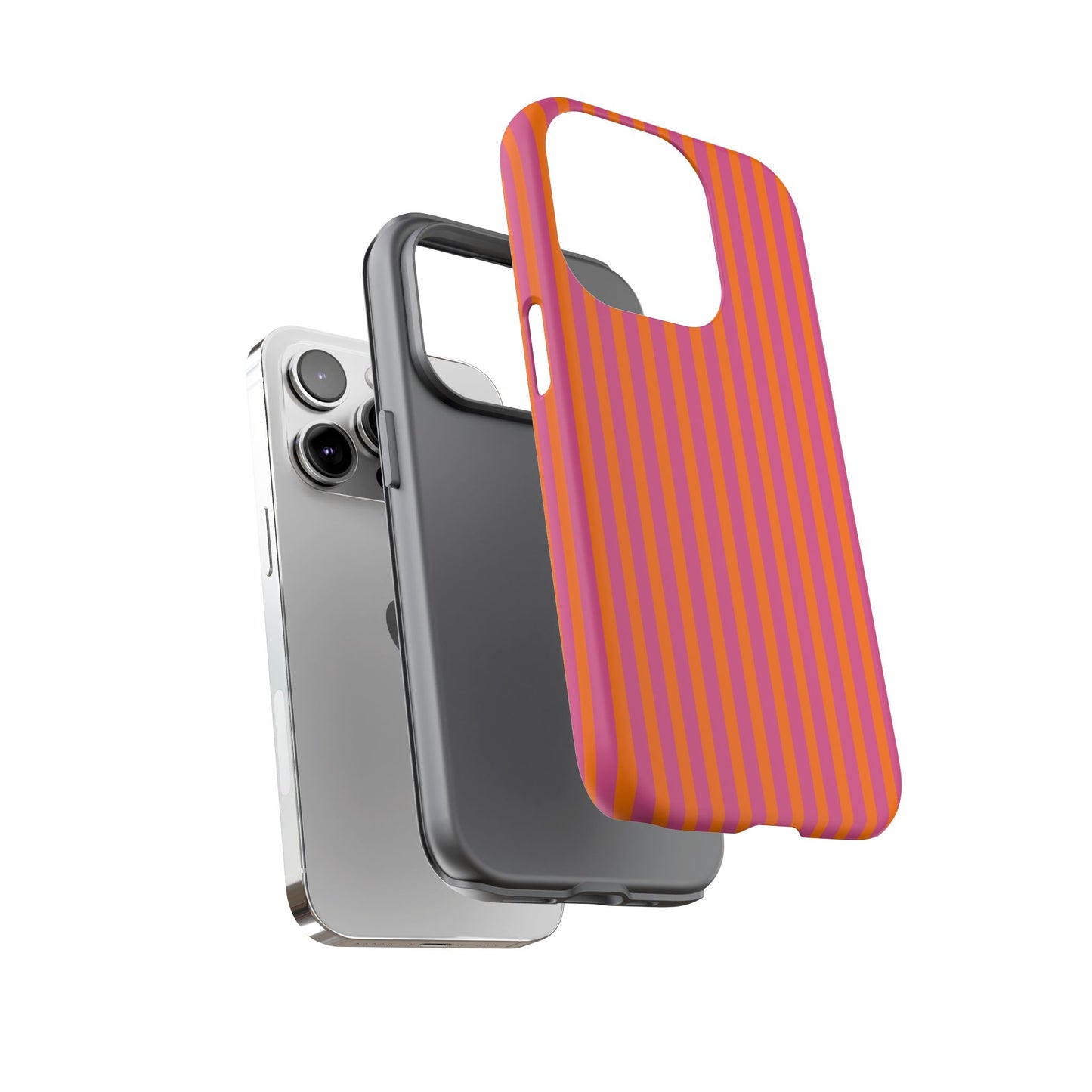 Orange Pink Striped Tough Phone Cases