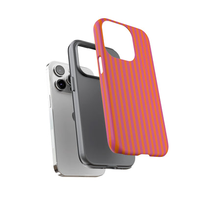 Orange Pink Striped Tough Phone Cases