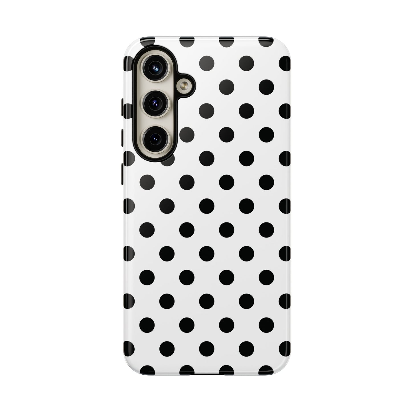Black White Polka Dot Phone Case Cover  iPhone, Samsung Galaxy S25, Google Pixel 7