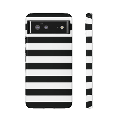 Black White Stripe  Phone Case for iPhone, Samsung S, Google Pixel Phones