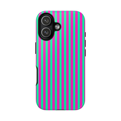Green Pink Striped Phone Case Cover