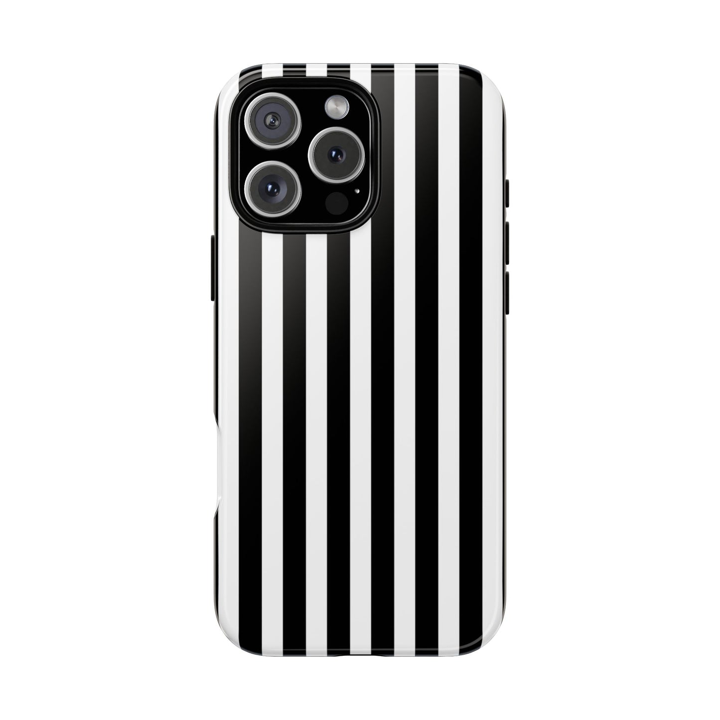 Black White Horizontal Stripe Phone Case Cover, iPhone, Samsung Galaxy S24, and Google Pixel Phones