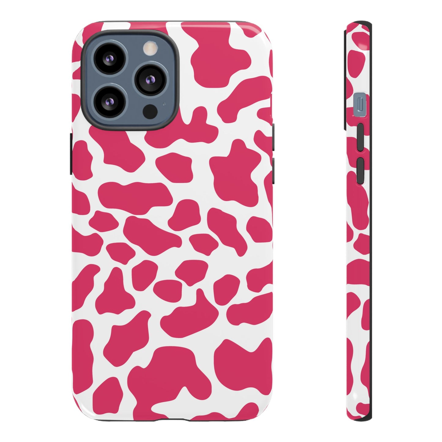 Pink Cow Print Phone Case Cover for iPhone, Samsung, Google smart phones