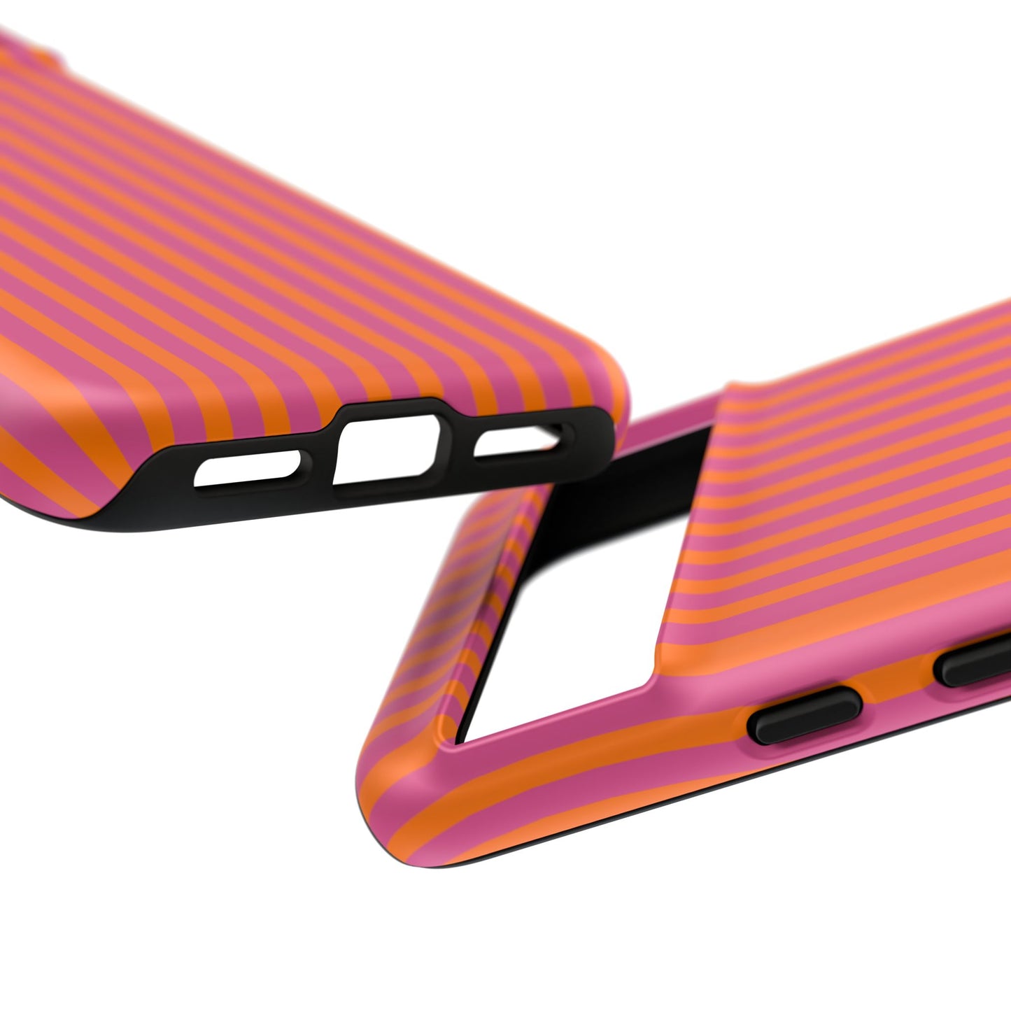 Orange Pink Striped Tough Phone Cases