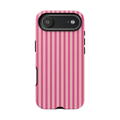 Pink Stripe Everyday Phone Case Cover, Protective Smartphone Cover, Trendy Accessories