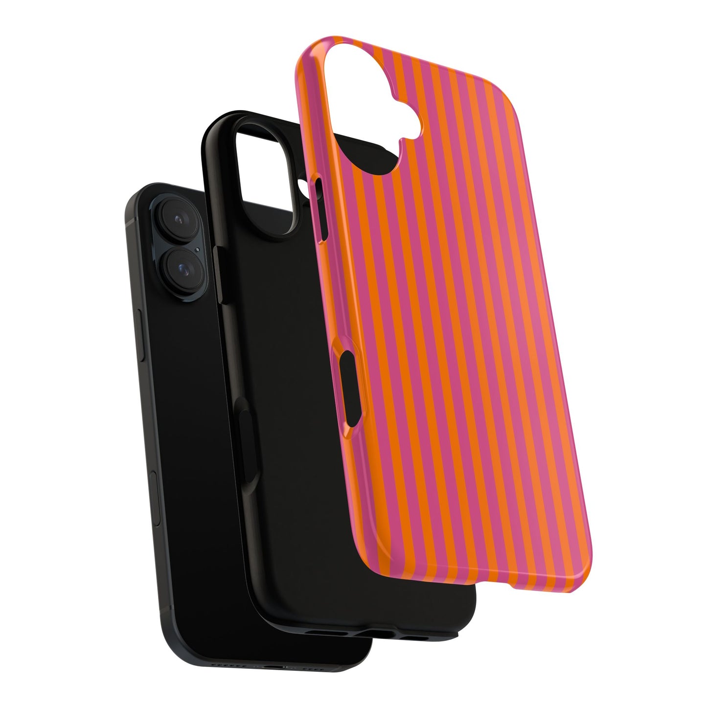 Orange Pink Striped Tough Phone Cases