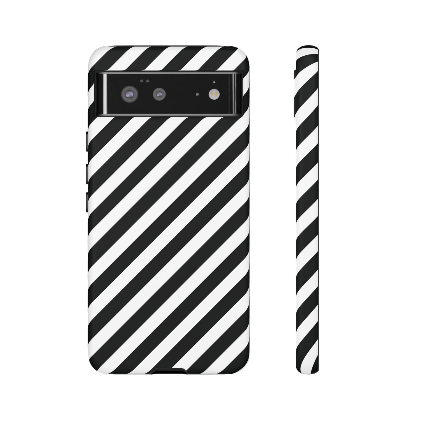 Black White Diagonal Phone Case Cover, Protective Sleek Cell Phone Case, Modern Smartphone, Stylish
