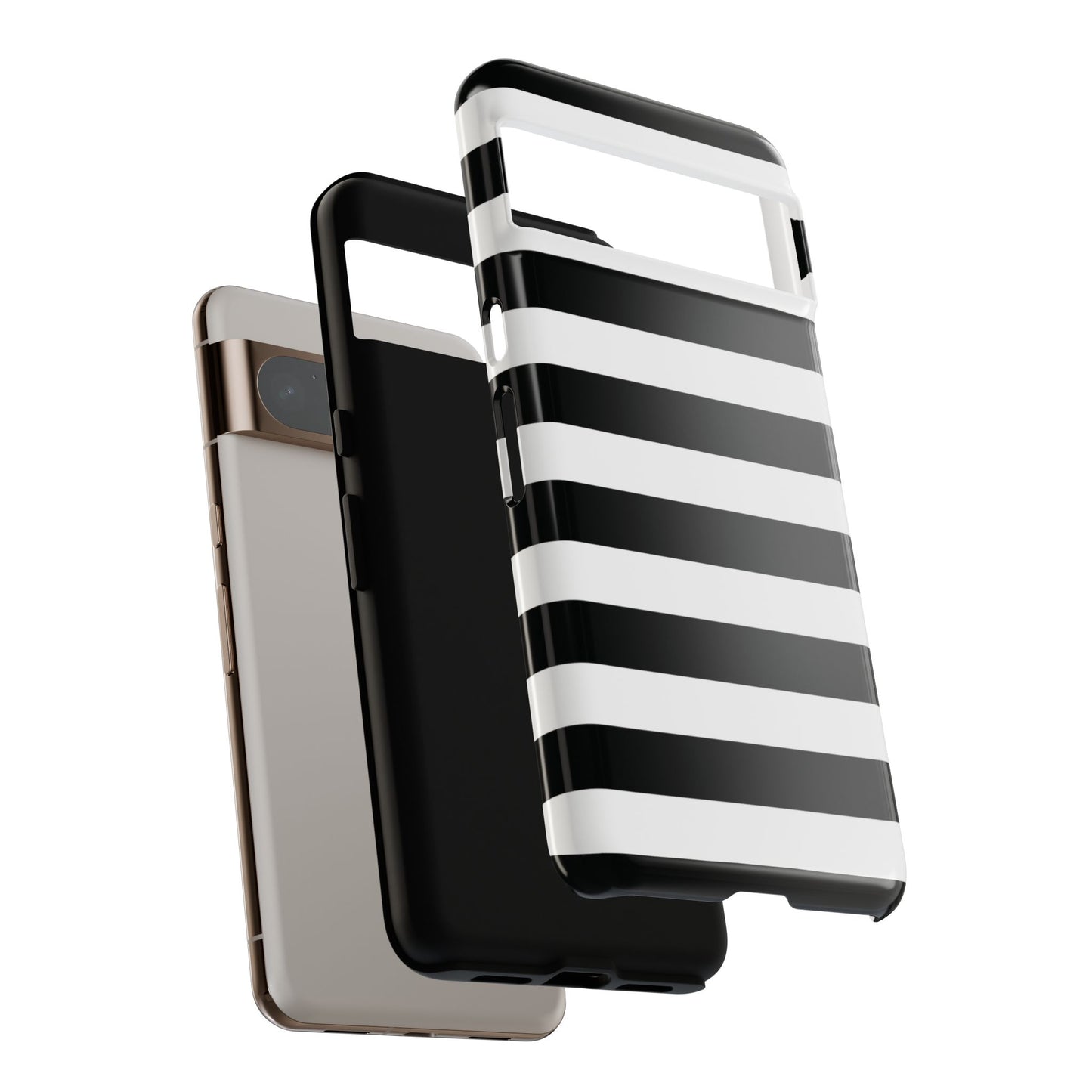 Black White Stripe  Phone Case for iPhone, Samsung S, Google Pixel Phones