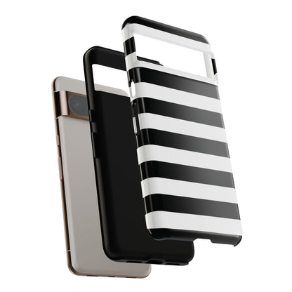 Black White Stripe  Phone Case for iPhone, Samsung S, Google Pixel Phones