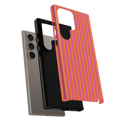 Orange Pink Striped Tough Phone Cases