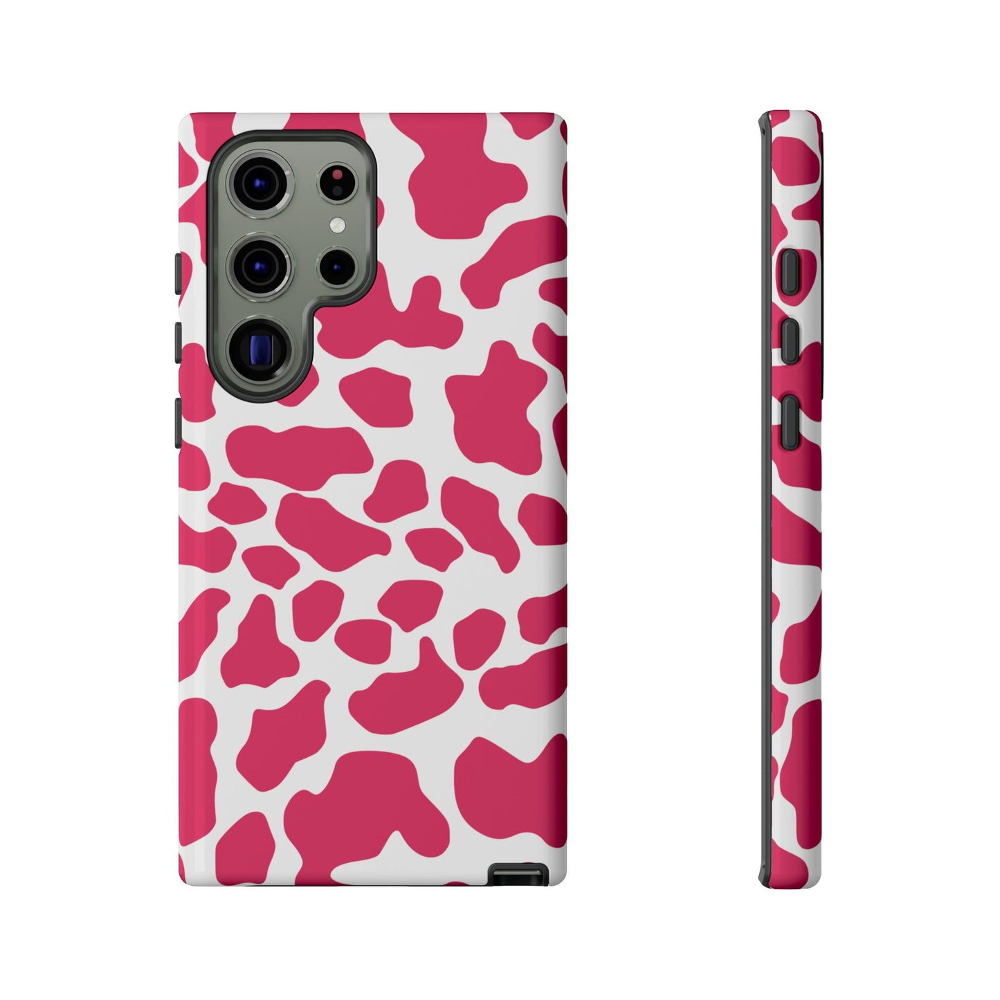 Pink Cow Print Phone Case Cover for iPhone, Samsung, Google smart phones