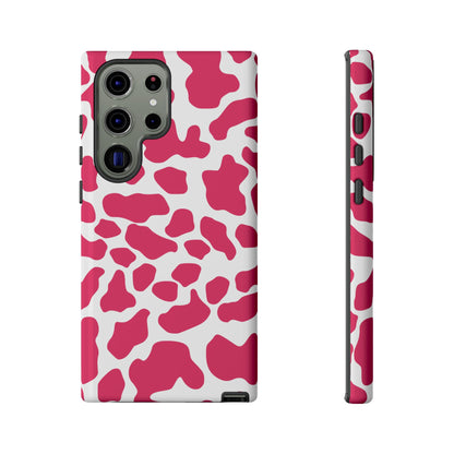 Pink Cow Print Phone Case Cover for iPhone, Samsung, Google smart phones