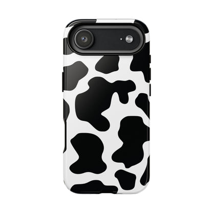 Black Cow Print Phone Case Cover for  iPhone, Samsung, Google Phones