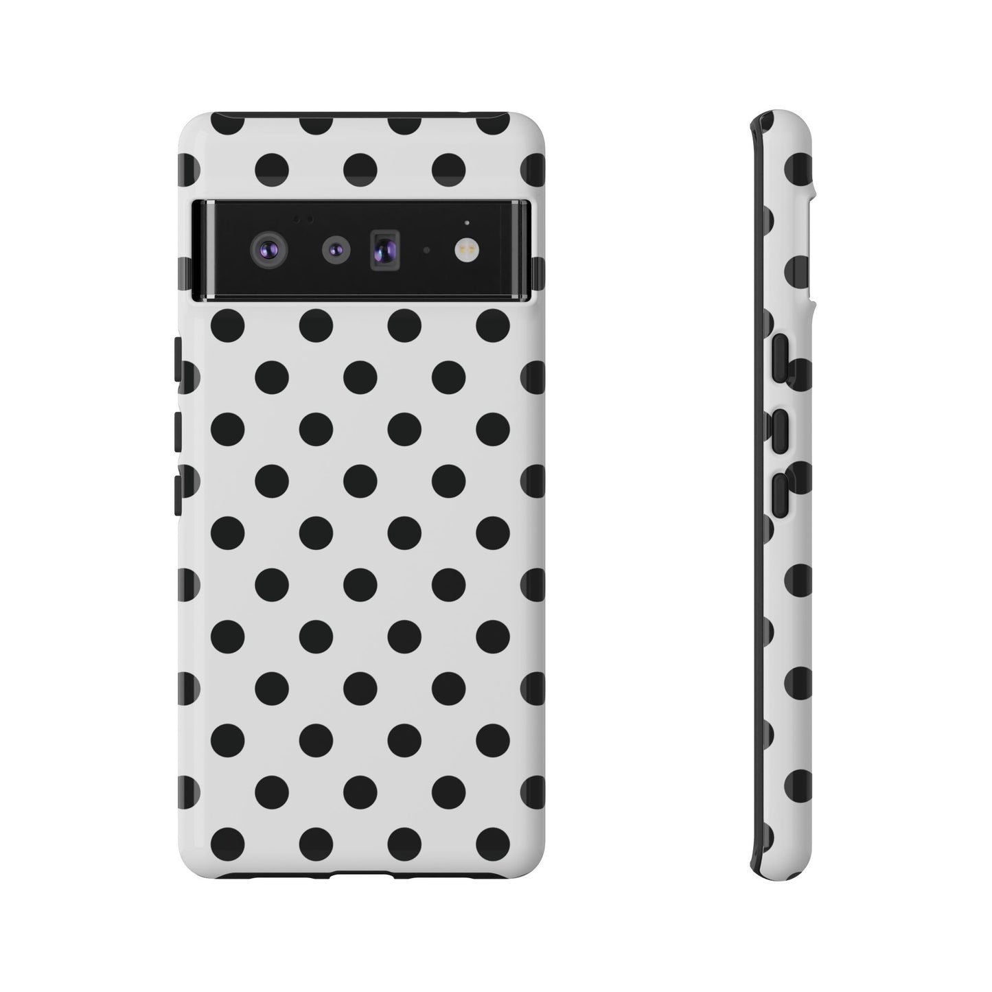 Black White Polka Dot Phone Case Cover  iPhone, Samsung Galaxy S25, Google Pixel 7