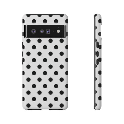 Black White Polka Dot Phone Case Cover  iPhone, Samsung Galaxy S25, Google Pixel 7