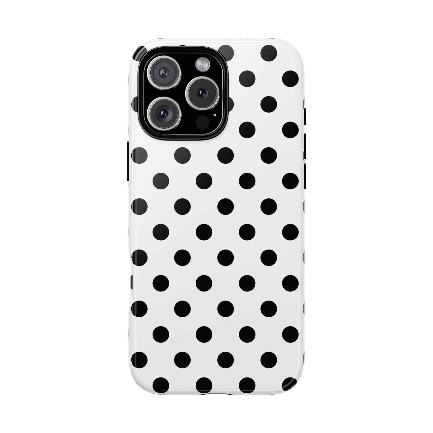 Black White Polka Dot Phone Case Cover  iPhone, Samsung Galaxy S25, Google Pixel 7