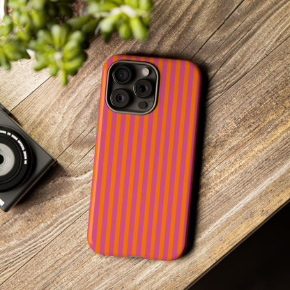 Orange Pink Striped Tough Phone Cases