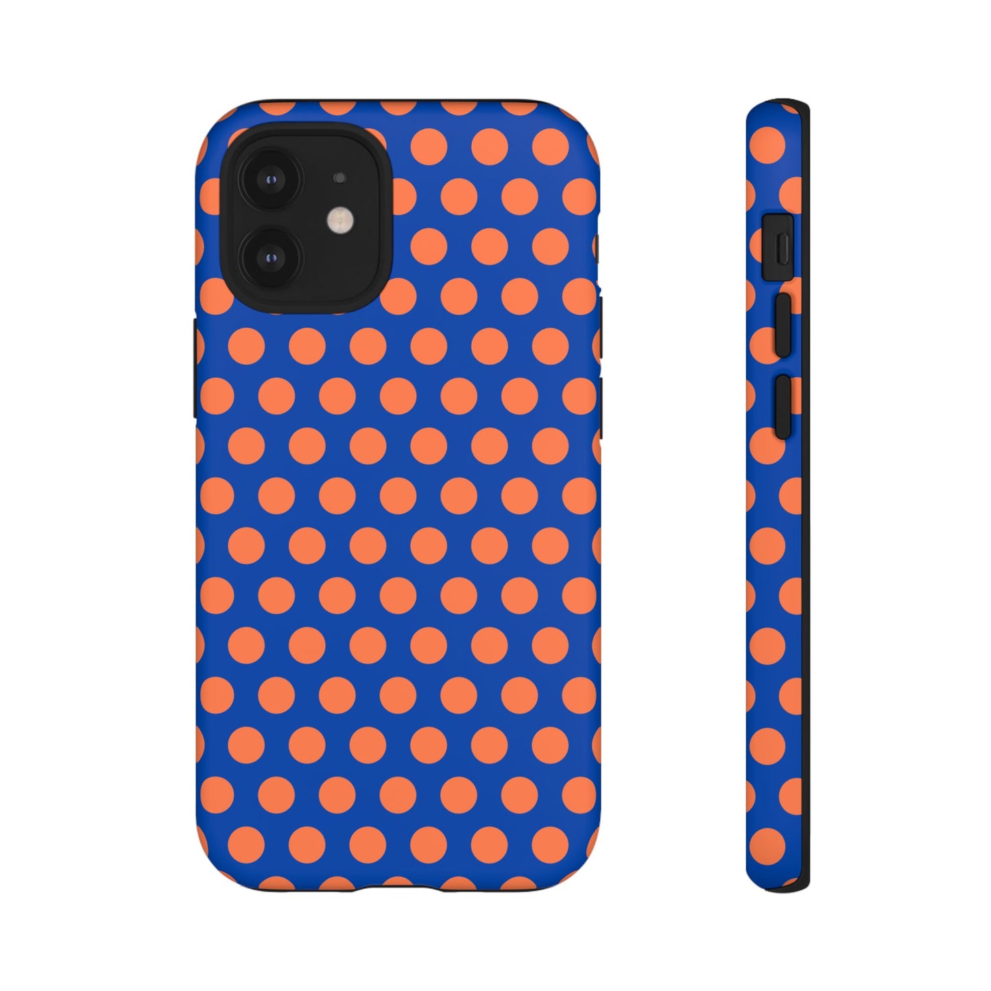 Blue & Coral Polka Dot Phone Case for iPhone, Samsung S, Google Pixel Phones