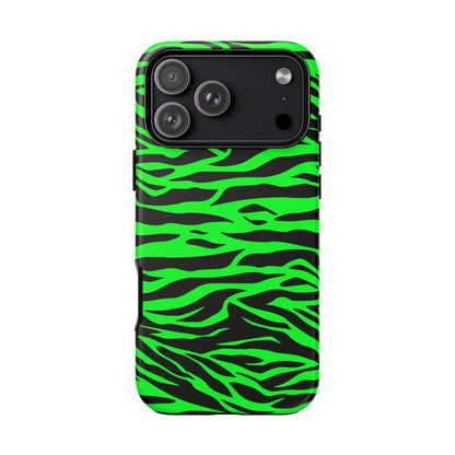 Green Wild Print Tiger Pattern Phone Case for iPhone, Galaxy S and Pixel Phones