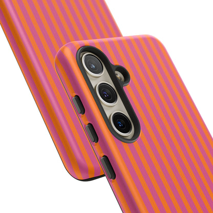 Orange Pink Striped Tough Phone Cases