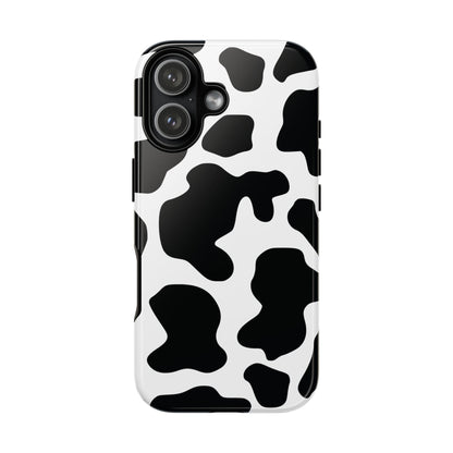 Black Cow Print Phone Case Cover for  iPhone, Samsung, Google Phones