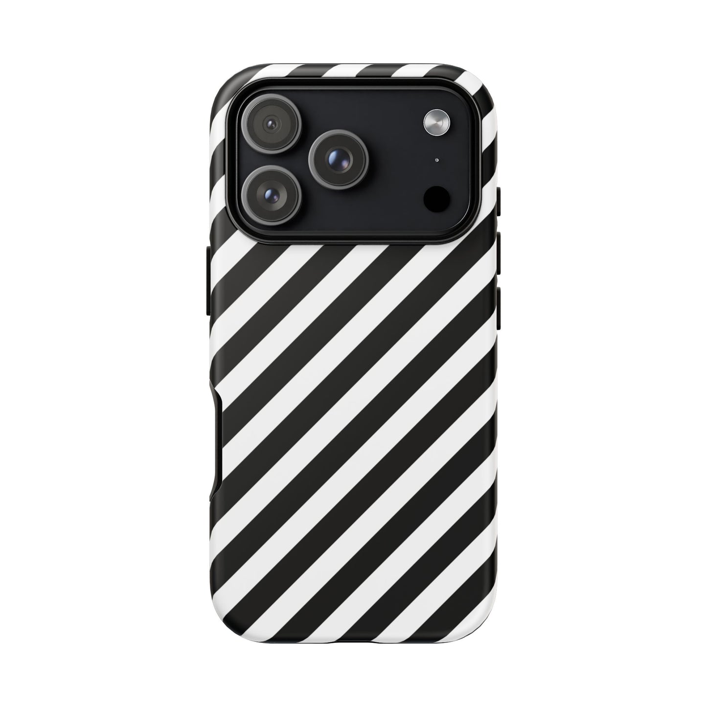 Black White Diagonal Phone Case Cover, Protective Sleek Cell Phone Case, Modern Smartphone, Stylish