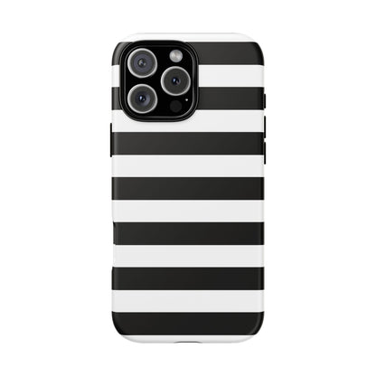 Black White Stripe  Phone Case for iPhone, Samsung S, Google Pixel Phones