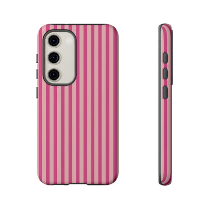 Pink Stripe Everyday Phone Case Cover, Protective Smartphone Cover, Trendy Accessories
