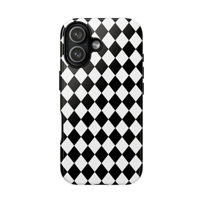 White and Black Dimond Tough phone Case Cover | iPhone | Google | Samsung
