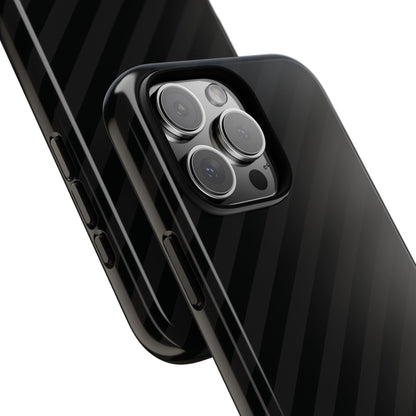 Phone Case, Black Diagonal Pattern Tough Gloss Finish Protective Cover, iPhone, Samsung, Google Pixel, Unique Geometric Design, Gift