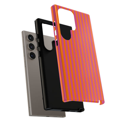 Orange Pink Striped Tough Phone Cases